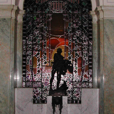 ART NOUVEAU STAINED GLASS FROM CZECH INSURANCE COMPANY BUILDING, SPÁLENÁ 14, PRAGUE 1, RESTORED 2002/2004