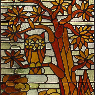 STAINED GLASS FROM FUNCTIONALIST VILLA IN PRAGUE, ARTIST: J. VESELÝ – PRAGUE, 30’S OF 20TH CENTURY, RESTORED 2006