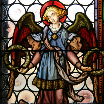 FIGURE STAINED GLASS FROM  BASILICA OF ASSUMPTION OF MARY AND SAINT CYRILLUS AND METHODIUS AT VELEHRAD, F. MAYER – MüNCHEN,1885, RESTORED 2011
