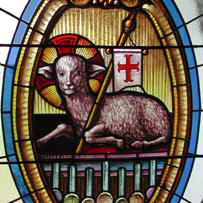 STAINED GLASS FROM CHAPEL OF ST. ANNE IN LHOTKA U LOCHOVIC, UNDATED,    RESTORED 2009