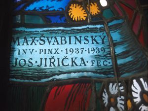 UMĚLECKÉ SKLENÁŘSTVÍ JIŘIČKA – COUFAL, KATEDRÁLA SV. VÍTA , VÁCLAVA A VOJTĚCHA, PRAŽSKÝ HRAD, AUTORSKÁ SYGNATURA, 1939